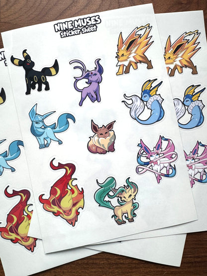 [Nine Muses] Eeveelutions Sticker Sheet